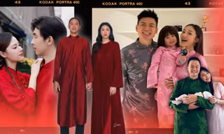 "Dâu hào môn" Hà Tăng, Lan Khuê lăng xê tông màu áo dài này vào mùng 1 Tết Ất Tỵ