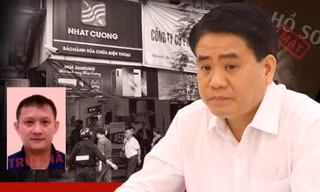 Ông Nguyễn Đức Chung và Bùi Quang Huy (ảnh nhỏ) Ảnh: Kiều Anh Tú