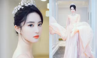 Lưu Diệc Phi đội vương miện, xinh đẹp như nàng tiên bước ra từ truyện cổ tích