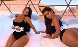 Demi Rose hiếm hoi mặc nội y kín đáo, khoe ‘siêu vòng ba’ trứ danh
