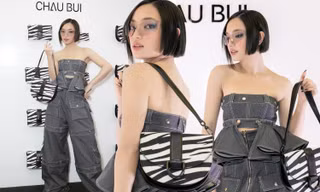Châu Bùi diện đồ denim hầm hố, xuất hiện lẻ bóng trong buổi ra mắt BST thời trang