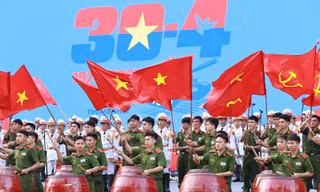 Màn thể hiện ấn tượng của học viên Học viện Cảnh sát nhân dân tại tổng duyệt Lễ Kỷ niệm 30/4