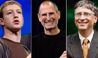 Mark Zuckerberg, Steve Jobs và Bill Gates đều từng bỏ học. Ảnh: Suger Slam
