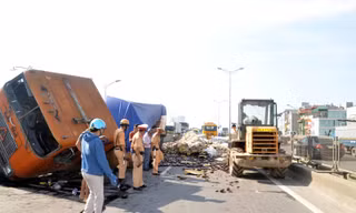 Hiện trường vụ tai nạn. Ảnh: Thanh Hà.
