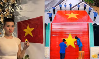 Hưởng ứng không khí trước thềm Quốc khánh 2/9, netizen "bắt trend" vẽ cờ Tổ quốc