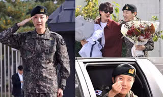 j-hope BTS xuất ngũ, anh cả Jin tới đón tranh thủ tạo dáng đỡ mic cực hài hước