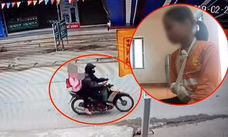Hình ảnh camera ghi lại cảnh Trình chở nạn nhân tới hiện trường gây án