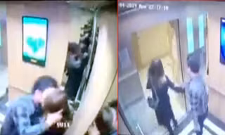 Cảnh sàm sỡ nữ sinh của kẻ biến thái. Ảnh cắt từ clip.