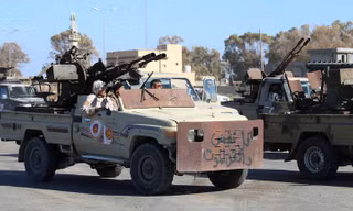 Xe quân sự của lực lượng quân sự tại Misrata, đồng minh của chính phủ Lybia tại thủ đô Tripoli