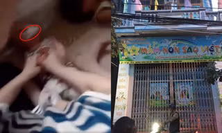 Clip: Bé trai 11 tháng tuổi bị nhét giẻ vào miệng ở trường mầm non khiến dư luận phẫn nộ