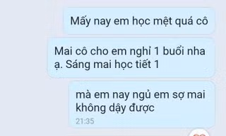 Học trò nhắn tin xin nghỉ học, phản ứng của cô giáo khiến dân mạng không ngừng "thả tim"