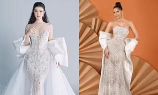 Trang phục dạ hội của Phương Nhi "đụng hàng" tân Miss International 2023