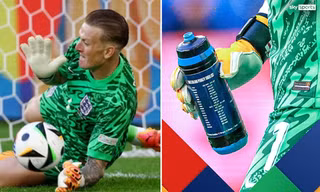 Bình nước của thủ môn ĐT Anh Jordan Pickford có 2 từ đặc biệt mang lại chiến thắng