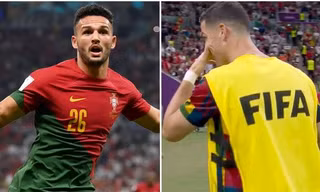 Ronaldo có hành động bị chê là “giả trân” khi đồng đội ghi bàn thứ ba cho Bồ Đào Nha