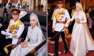 Vương miện của cô dâu vừa kết hôn với Hoàng tử Brunei thể hiện điều đặc biệt gì?