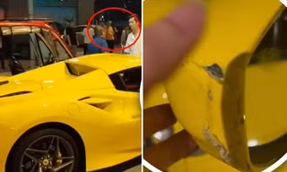 Cụ ông va phải siêu xe Ferrari 15 tỷ gây trầy xước, tài xế đòi đền bù số tiền khó tin