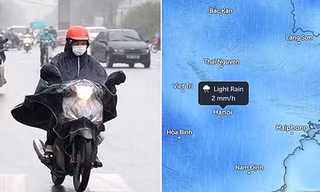 Gió Đông Bắc đã về gần đến miền Bắc, dự báo từ mai Hà Nội mưa to, mưa nhiều