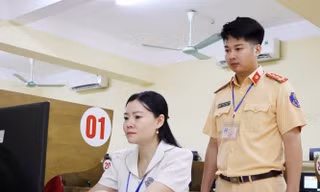 Cận cảnh quy trình Công an Hà Nội sát hạch lái xe máy