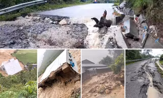 Mưa lớn gây sạt lở nhiều tuyến đường ở Lai Châu