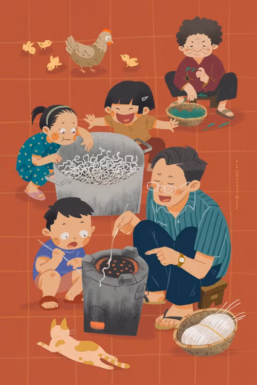 Bức tranh "Miến nướng".