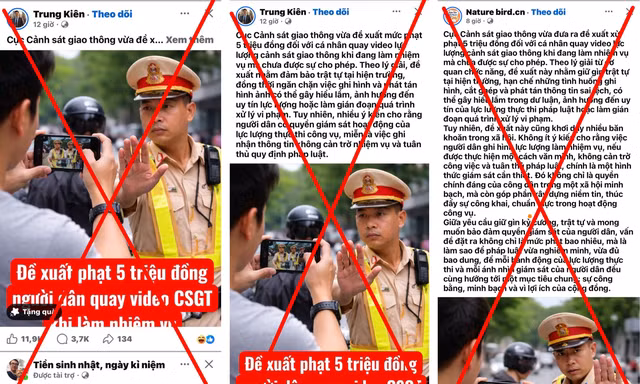 Thực hư tin đồn xử phạt 5 triệu đồng người quay video CSGT làm nhiệm vụ