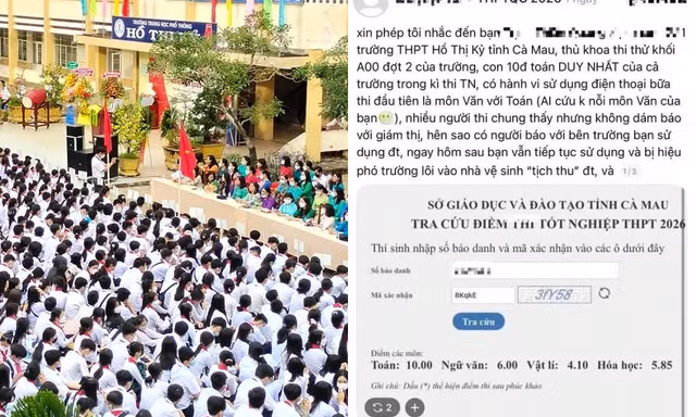 Nam sinh Cà Mau bị hủy kết quả thi tốt nghiệp THPT sau tố cáo trên mạng xã hội