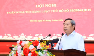 Chủ tịch Hà Nội đặt thời hạn hoàn thành hơn 150 nhiệm vụ triển khai Luật Thủ đô 2026