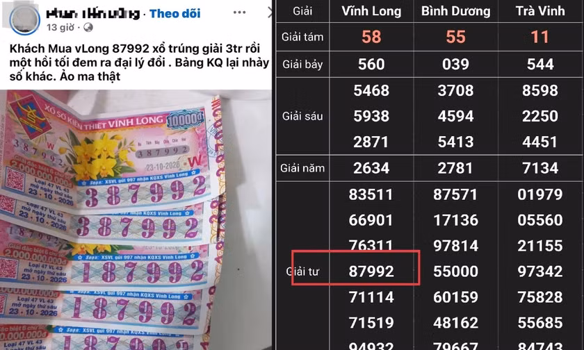 Cầm nhầm bảng số khiến kết quả giải tư xổ số Vĩnh Long bị công bố sai, làm nhiều khách hàng tưởng trúng thưởng. Công ty đã đính chính và gửi lời xin lỗi.