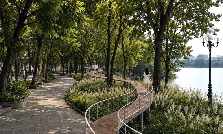 TIN NHANH: Hình dáng cầu cạn uốn lượn ven hồ Hoàn Kiếm
