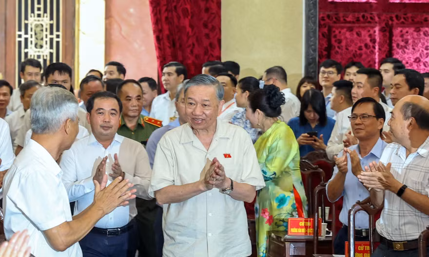 Hình ảnh Tổng Bí thư, Chủ tịch nước Tô Lâm tiếp xúc cử tri Hà Nội 