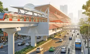 Phối cảnh tàu và nhà ga tuyến metro số 2 TPHCM Ảnh: MAUR
