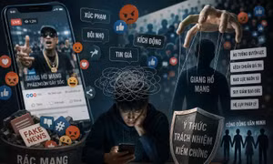 “Rác mạng xã hội” ảnh hưởng tiêu cực đến hành vi, nhận thức của người dùng. (Ảnh minh họa AI)