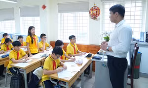 Một lớp học bậc THCS tại Hà Nội Ảnh: TRỌNG QUÂN