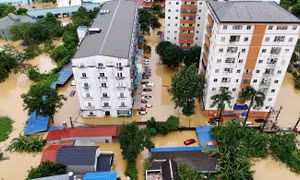 Hai năm qua, Thái Nguyên liên tiếp hứng chịu ngập lụt diện rộng, gây thiệt hại nghiêm trọng Ảnh: Hoàng Mạnh Thắng