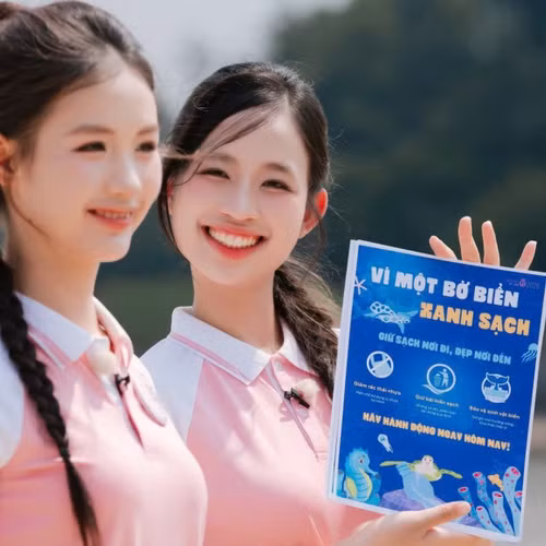 Các cô gái hoa hậu thiết kế poster, video vận động giảm thiểu rác thải nhựa 