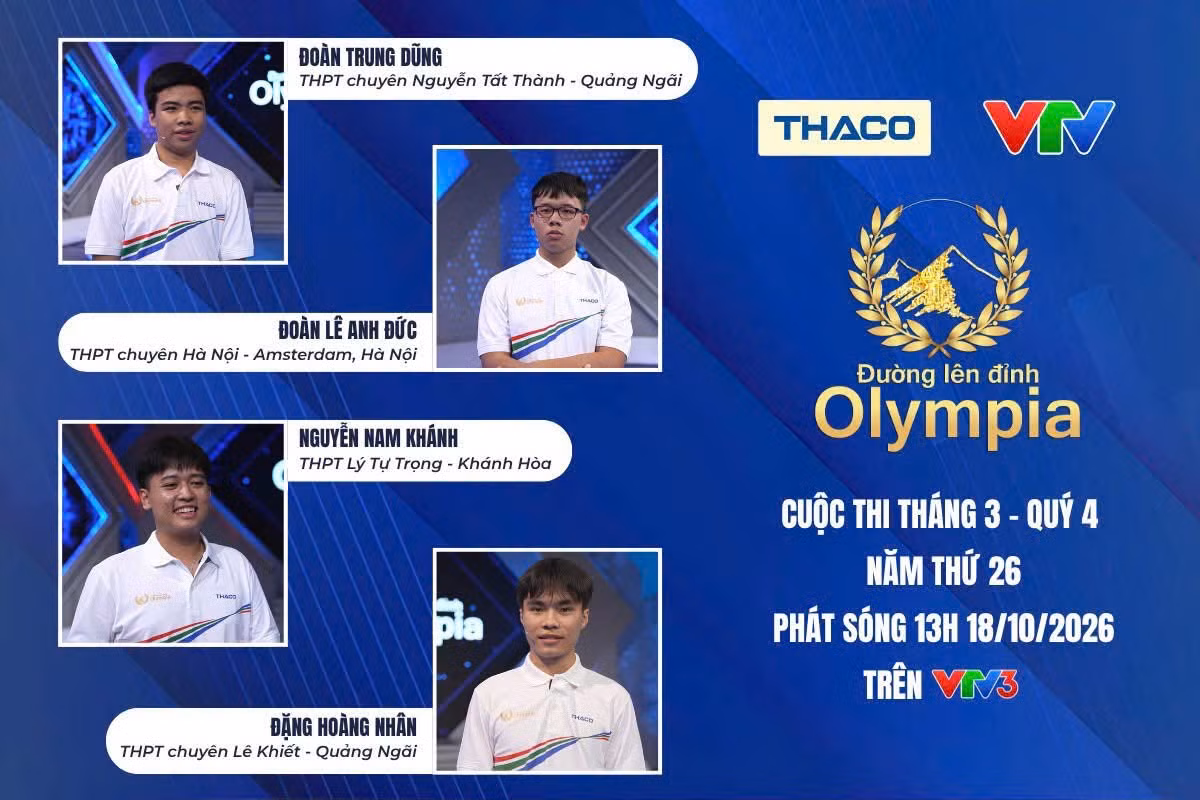 Bốn nhà leo núi trong cuộc thi Tháng 3 - Quý 4. Ảnh: Đường lên đỉnh Olympia.