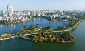 Một góc thành phố Hà Nội nhìn từ trên cao. Ảnh: Như Ý