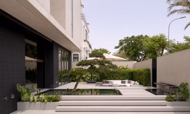 Sự đối lập tinh tế giữa riêng tư và cởi mở trong căn biệt thự 300m²