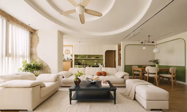Đập thông hai căn hộ, gia chủ tạo không gian liền mạch rộng 215m²