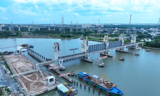 Cống ngăn triều Mương Chuối đang trong giai đoạn hoàn thiệnẢnh: PV