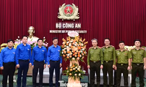 Bí thư thứ nhất Trung ương Đoàn chúc mừng Bộ Công an dịp 80 năm Ngày truyền thống lực lượng CAND