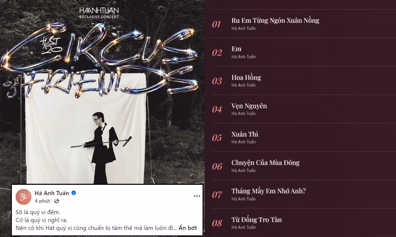 Hà Anh Tuấn để khán giả làm "đạo diễn" fan meeting, bao nhiêu ca khúc sẽ xuất hiện?