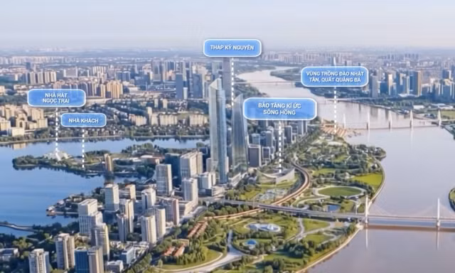 Hà Nội đề xuất xây Tháp Kỷ nguyên 109 tầng trên Trục đại lộ cảnh quan sông Hồng
