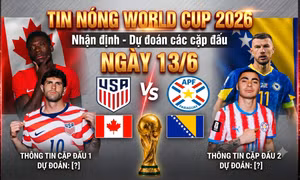 TIN NÓNG WORLD CUP 2026: Nhận định – Dự đoán các cặp đấu ngày 13/6