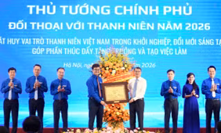 Thủ tướng Chính phủ Lê Minh Hưng tới dự buổi gặp mặt, đối thoại với thanh niên. (Ảnh: Như Ý)