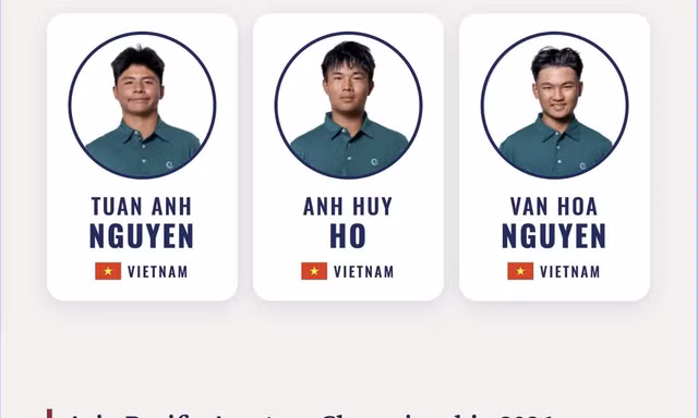 Ba golfer Việt Nam lần đầu tranh tài tại giải nghiệp dư hàng đầu châu Á - Thái Bình Dương