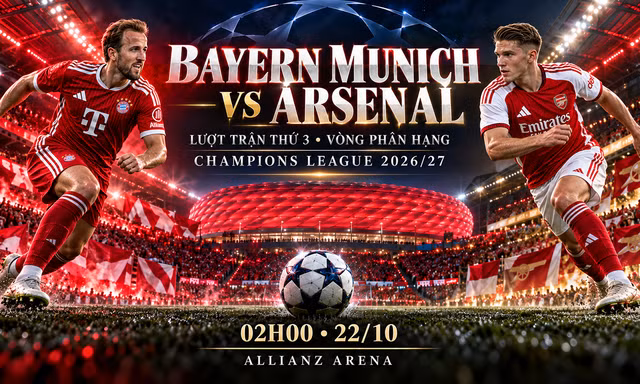 Nhận định Bayern Munich vs Arsenal, 02h00 ngày 22/10: Kỳ phùng địch thủ