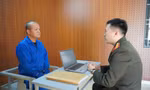 Đối tượng Lao Văn Mạnh tại cơ quan Công an.