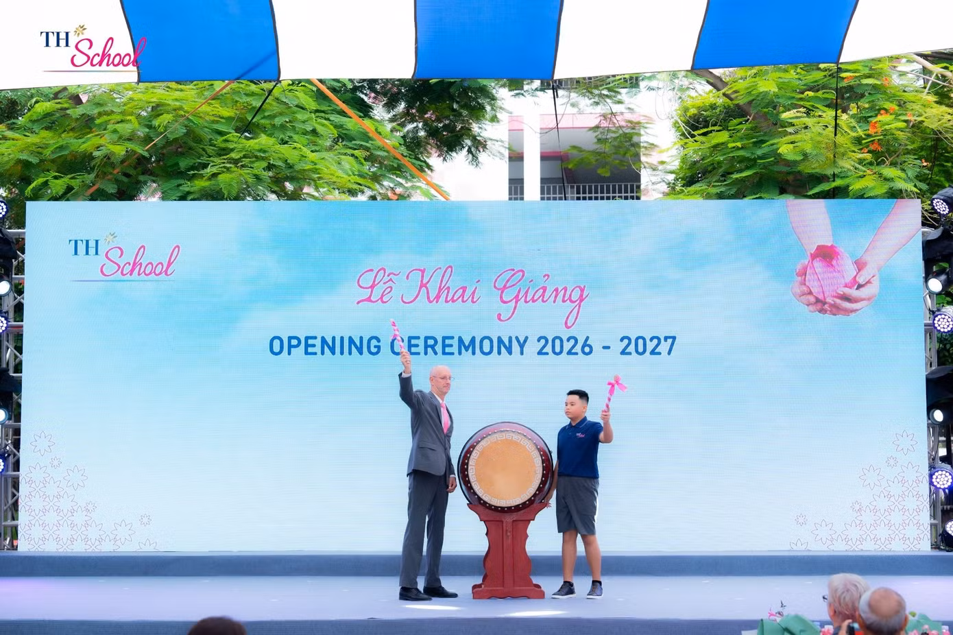 Lễ khai giảng tại trường TH School cơ sở Chùa Bộc sáng 5/9