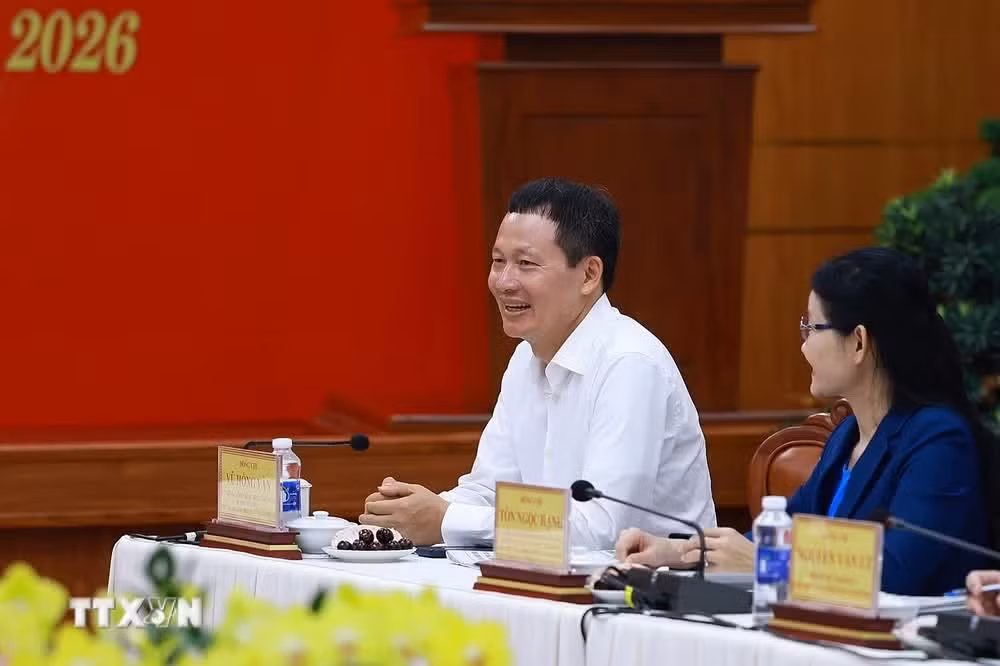 Bí thư Thành uỷ Đồng Nai Vũ Hồng Văn tại buổi làm việc. (Ảnh: Dương Giang/TTXVN).